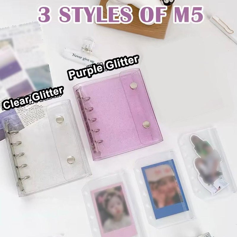 5 Ring Binder, Expandable Ring Notebook, Flex Refillable Notebook, A7 A8 M5 Loose Leaf Notebook for Office Home (Pink 1pcs) - Image 2